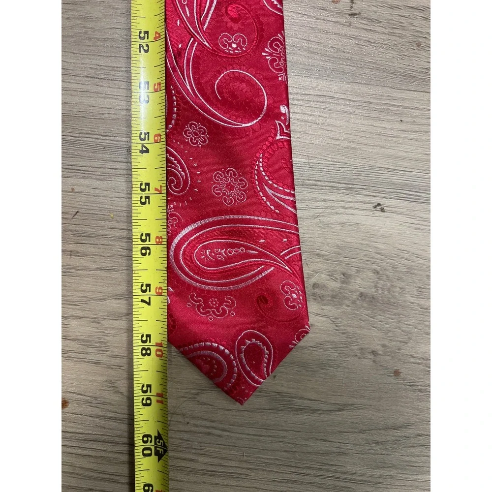 Dako Red Paisley Necktie Menswear Formal Wedding‎ Party Business Attire Silk